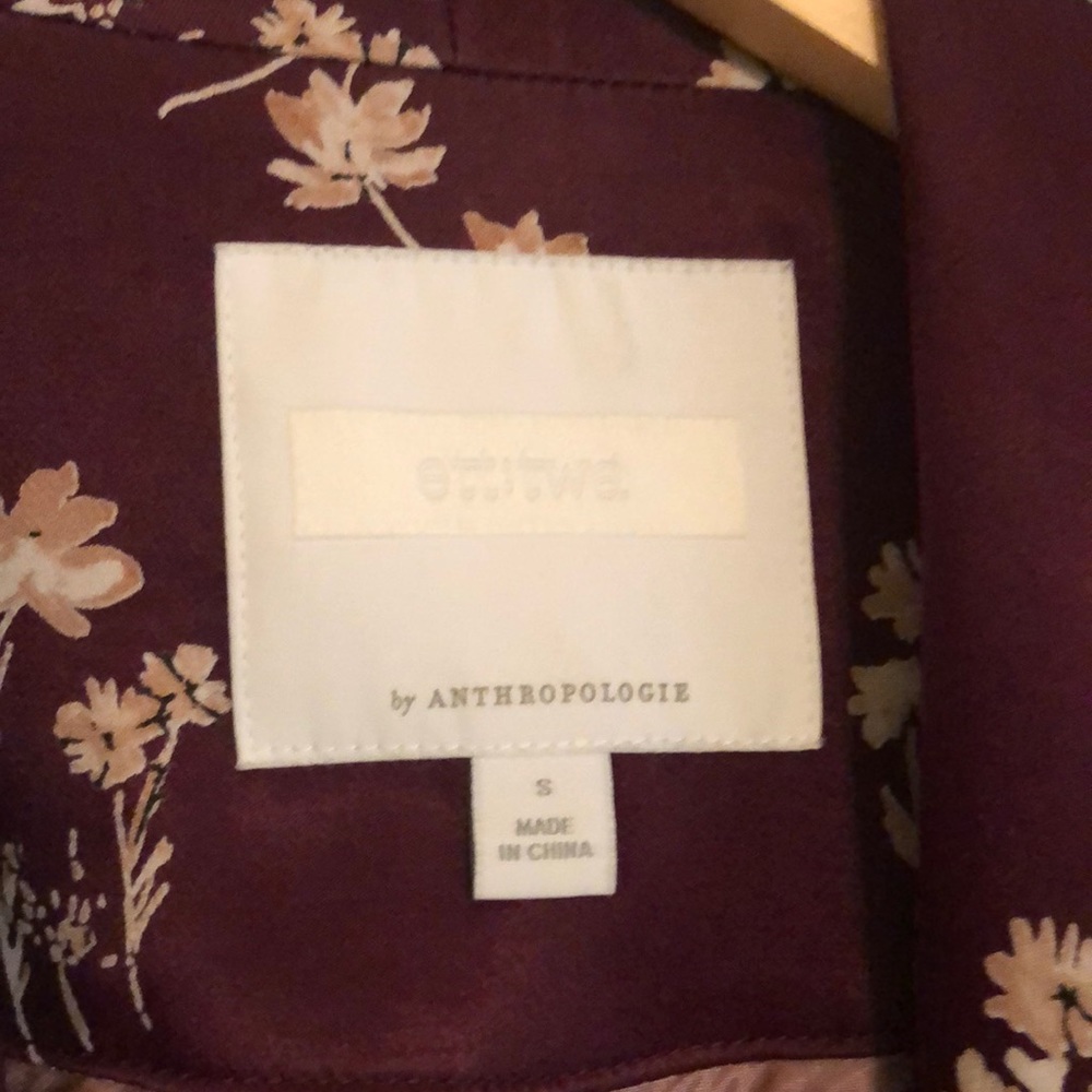 Anthropologie Ett:twa Tavie Floral Satin Blazer - Picture 6 of 8